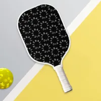 Modern Lettering Circles Patterned Black and White Pickleball Paddle