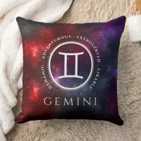 Starfield Gemini Twins Western Zodiac Throw Pillow