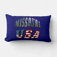 Missouri Picture and USA Text Lumbar Pillow