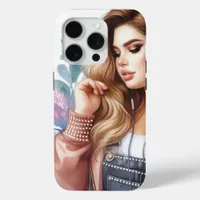 Modern Woman on her phone iPhone 15 Pro Case