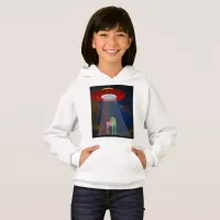 Unicorn Under UFO Rainbow Beam at Night, ZKoA Hoodie