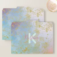 Artistic Modern Glam Chic Glittery Pastel Custom  File Folder
