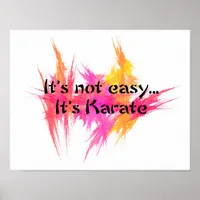 It's Not Easy - Karate Pink Orange Poster