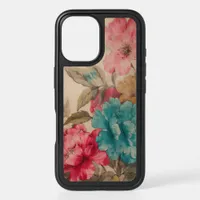 Vintage Pink Red Blue Watercolor Flowers  iPhone 16 Case