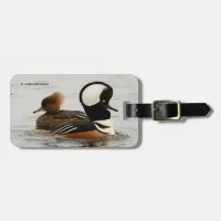 A Meeting of Hooded Mergansers Luggage Tag