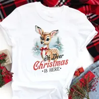 Oh Deer Christmas Is Here Retro Christmas Tri-Blend Shirt