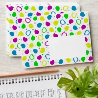 Colorful neon dots and shapes retro pattern envelope