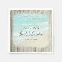 Beach Ocean Rustic Wood Bridal Shower Napkins