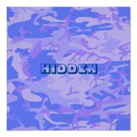 Funny Quote Camouflage Pastel Blue Abstract Poster