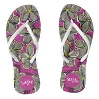 Personalized Acrylic Art Floral Flip Flops