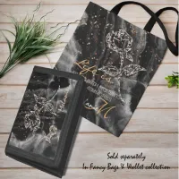 Black Elegant Marble  Tote Bag