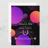 Glowing Geometric Virtual Graduation Party Invitation