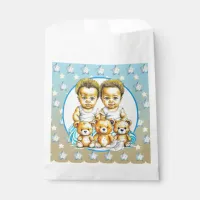 Cute Twins of color Baby Boys Baby Shower Treats Favor Bag