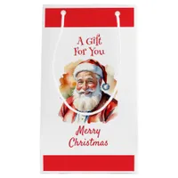 Bright Santa Claus Merry Christmas Father Xmas Small Gift Bag