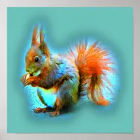 Squirrel in modern style poster