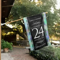 Elegant 24th Opal Wedding Anniversary Celebration House Flag