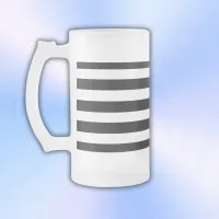 Simple Black and White Stripes | Frosted Glass Beer Mug