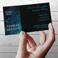 Aqua and Black Book Cover Author Business Card