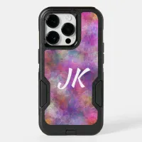 Monogrammed Pink and Purple Bokeh   OtterBox iPhone 14 Pro Case