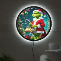 The Grinch steals gifts under the Christmas tree LED Sign