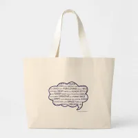 Personality Tag Cloud Large Tote Bag