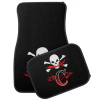 Jolly Roger C Monogram Initial Set of Car Mats