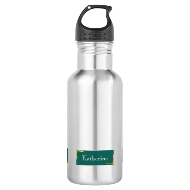 Simple Modern Name Green Stainless Steel Water Bottle