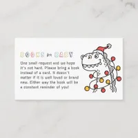 RAWR! Dinosaur Winter Christmas Coed Baby Shower Enclosure Card