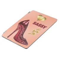 Red & Gold on Coral High Heel Shoe | iPad Air Cover