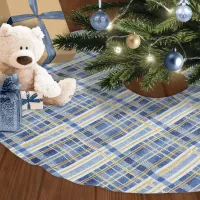 Blue Gold Christmas Pattern#2 ID1009 Brushed Polyester Tree Skirt