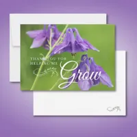 Purple Flower Teacher Appreciation Flat Thank You Card