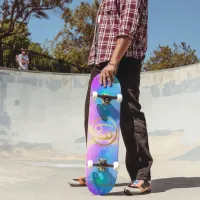 Zodiac Sign Cancer Gold on Colorful Background | Skateboard