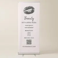 *~* LOGO QR LIPS Blush Pink Store Shop  Expo Retractable Banner