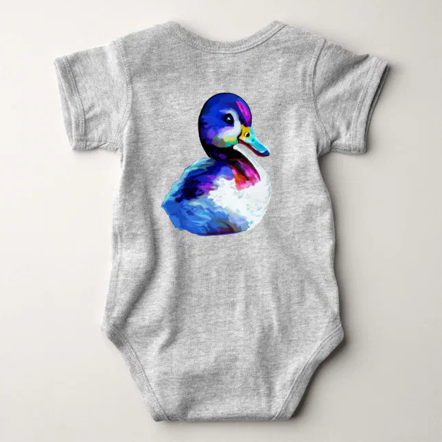 Cute small watercolor duckling baby bodysuit