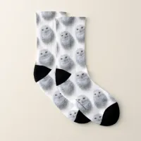 Beautiful, Dreamy and Serene Snowy Owl Socks