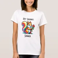 Hot Squirrel Summer | Squirrel Pun Pixel Art T-Shirt