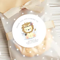 Boho Lion Tribal Watercolor Bohemian Baby Shower Classic Round Sticker