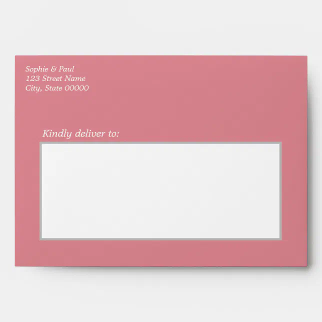 Blush Pink Wedding Invitation Envelope