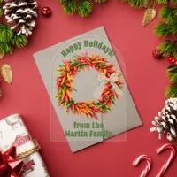 Southwest Chile Wreath Personalized Greeting Card  ...