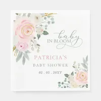 Sage Baby in Bloom Pink Floral Girl Baby Shower Napkins