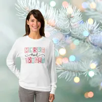 Fun Retro Merry and Bright Christmas Woman's T-Shirt