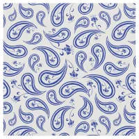 Pretty Blue and White Paisley Pattern Fabric