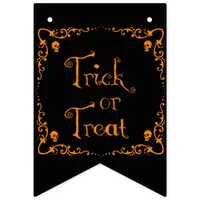 Pumpkin Orange Trick or Treat  Bunting Flags