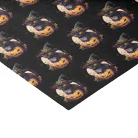 Spooky Black Cat And Jack-o-Lantern Orange Tissue Paper