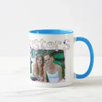 Sister's Mug with Photo and Quote in Pink Heart