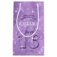 Glitter and Shine Sweet 16 Violet ID675 Small Gift Bag