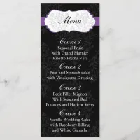 purple  Wedding menu