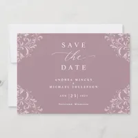 Elegant Mauve Dusty Rose Wedding Save The Date