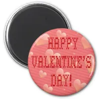 Happy Valentine's Day Tiny Heart Shaped Font Magnet