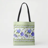 Blue Hydrangea Flower Botanical Art Design Tote Bag